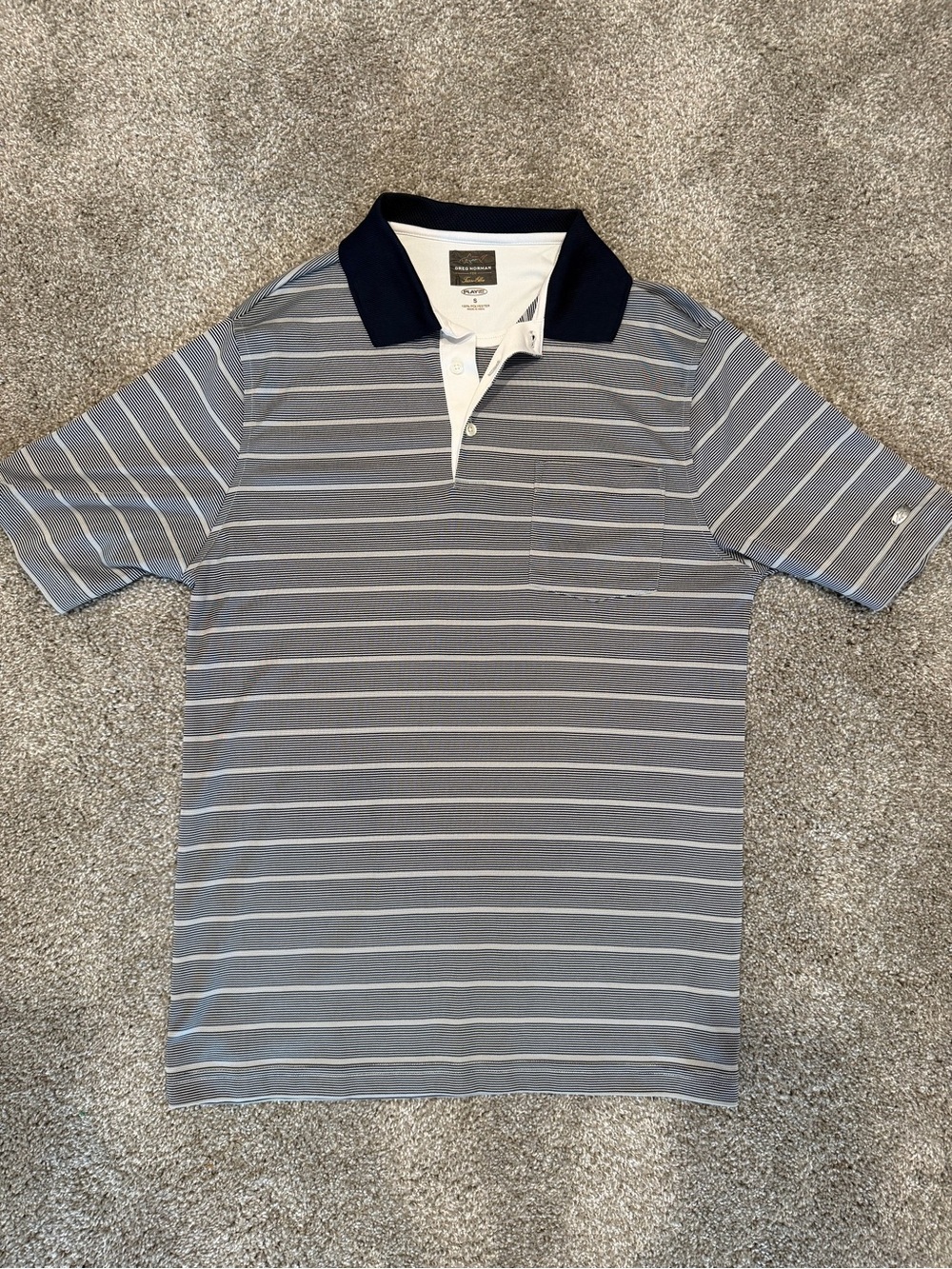 Greg Norman for Tasso Elba Men's Small Striped Polo Shirt